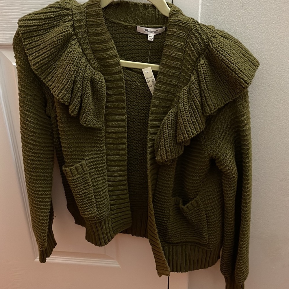 Madewell ruffle front cardigan XXS new with tags - Picture 3 of 7